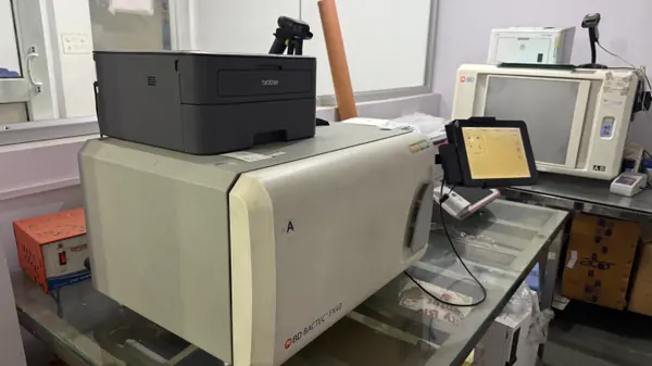 The automated blood culture system used by the microbiology laboratory.